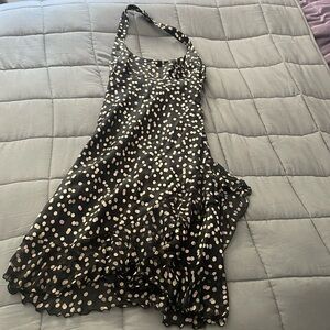 Vintage Elizabeth Wayman, 100% silk polka dot halter dress